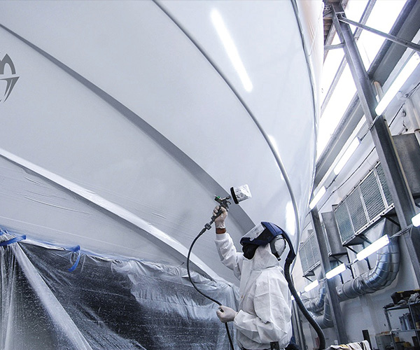 yacht external painting work